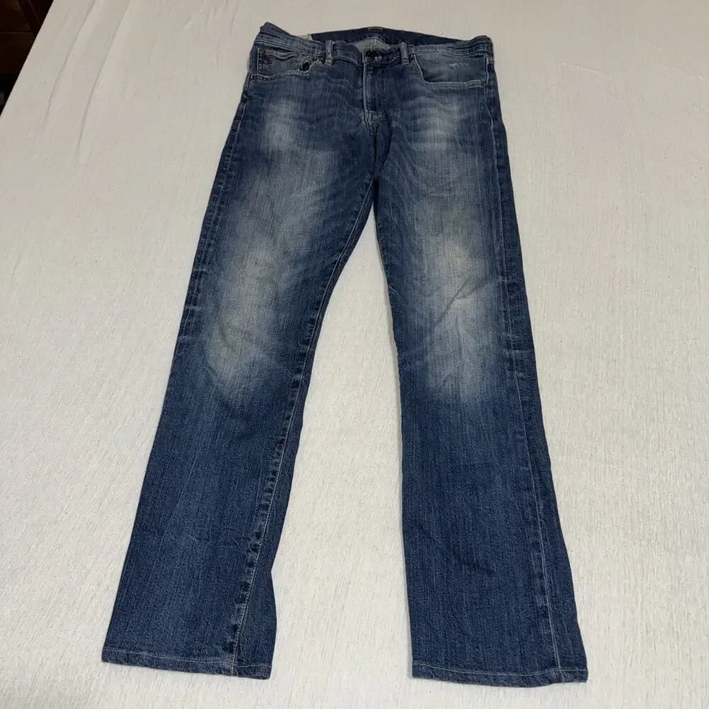 Polo Ralph Lauren Jeans Mens 32x32 Blue Varick Slim Straight Denim Nice Fade